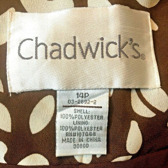 Chadwick Dress 14 P White Brown Floral Strap V Neck Top Sundress Ruffle - Picture 5 of 8